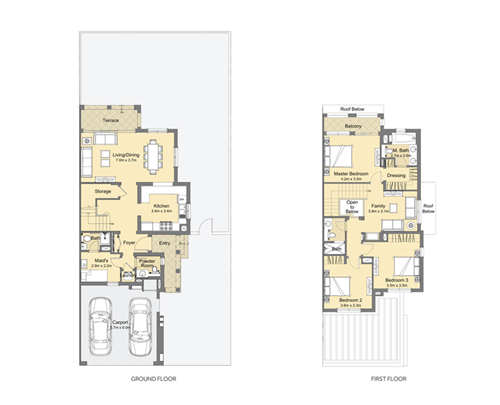 Floor plan - 3 Bedroom + Maid Semi Detached Type A -  Casa Viva  - etamea.com