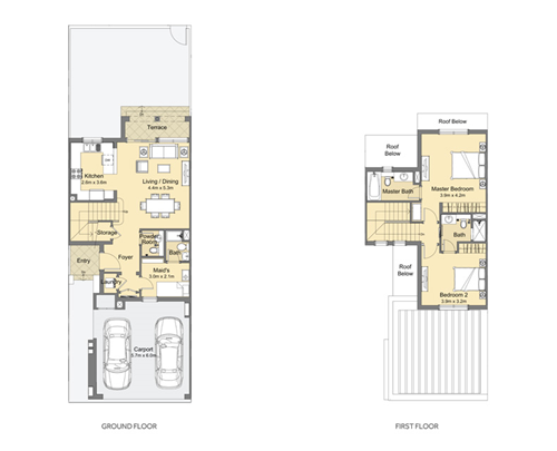 Floor plan - 2 Bedroom + Maid Townhouse - Mid Type D+ -  Casa Viva  - etamea.com